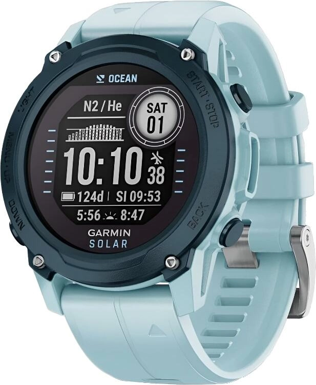 Смарт-часы Garmin Descent G1 Solar Ocean Edition - 45 mm, Лазурный