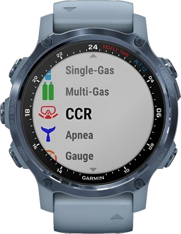 Смарт-часы Garmin Descent Mk2S - 43 mm, Голубой корпус c силиконовым ремешком цвета морской пены