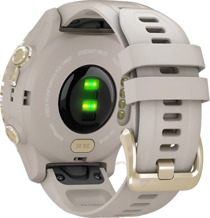 Смарт-часы Garmin Descent Mk2S - 43 mm, Светло-золотистый корпус со светло-песочным силиконовым ремешком