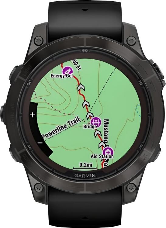 Смарт-часы Garmin Fenix 7 Pro Sapphire Solar - 47 mm, Титановый, угольно-серый безель с DLC-покрытием, черный ремешок