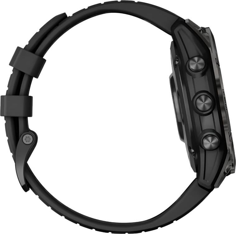 Смарт-часы Garmin Fenix 7 Pro Sapphire Solar - 47 mm, Титановый, угольно-серый безель с DLC-покрытием, черный ремешок