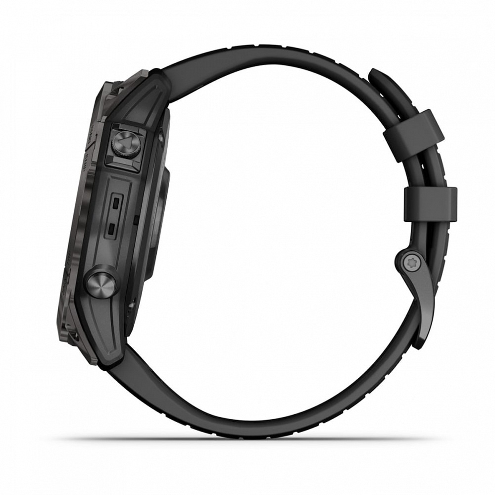 Смарт-часы Garmin Fenix 7X Pro Sapphire Solar Edition - 51 mm, Титановый, угольно-серый безель с DLC-покрытием, черный ремешок