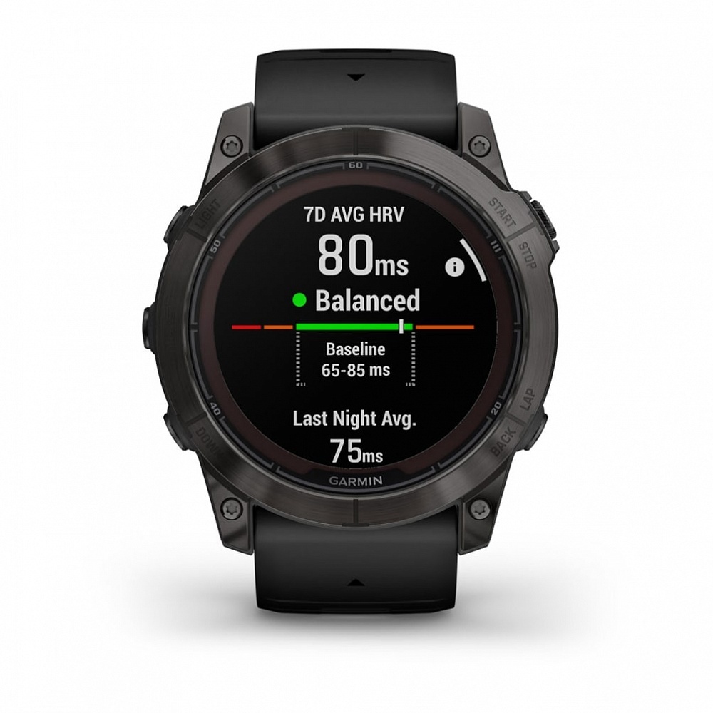 Смарт-часы Garmin Fenix 7X Pro Sapphire Solar Edition - 51 mm, Титановый, угольно-серый безель с DLC-покрытием, черный ремешок