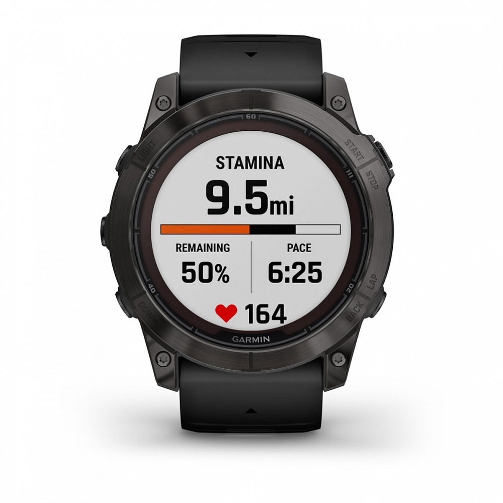 Смарт-часы Garmin Fenix 7X Pro Sapphire Solar Edition - 51 mm, Титановый, угольно-серый безель с DLC-покрытием, черный ремешок