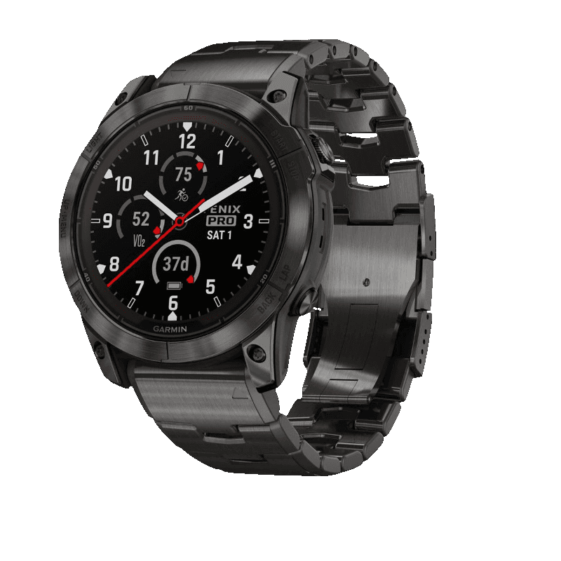 Смарт-часы Garmin Fenix 7X Pro Sapphire Solar Edition - 51 mm, Титановый, угольно-серый безель с DLC-покрытием, титановый браслет