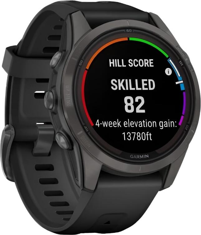 Смарт-часы Garmin Fenix 7S Pro Sapphire Solar - 42 mm, Титановый, угольно-серый безель с DLC-покрытием, силиконовый ремешок