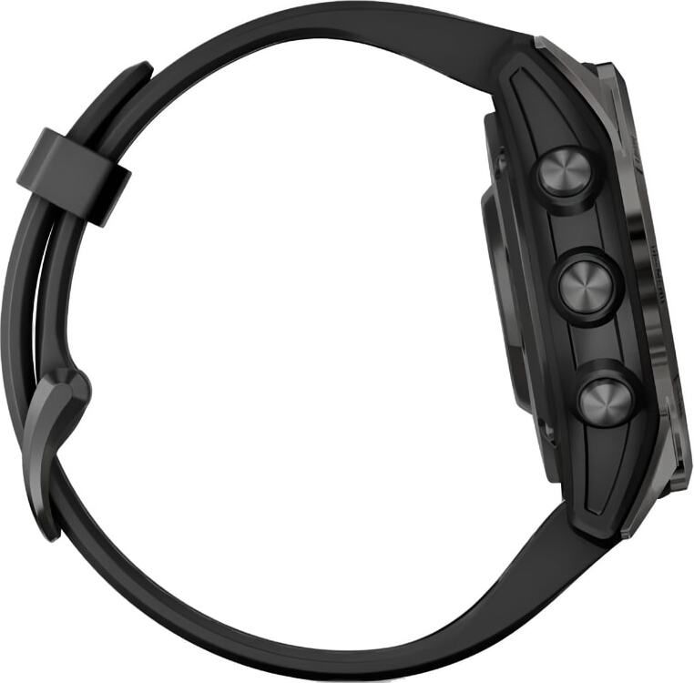 Смарт-часы Garmin Fenix 7S Pro Sapphire Solar - 42 mm, Титановый, угольно-серый безель с DLC-покрытием, силиконовый ремешок