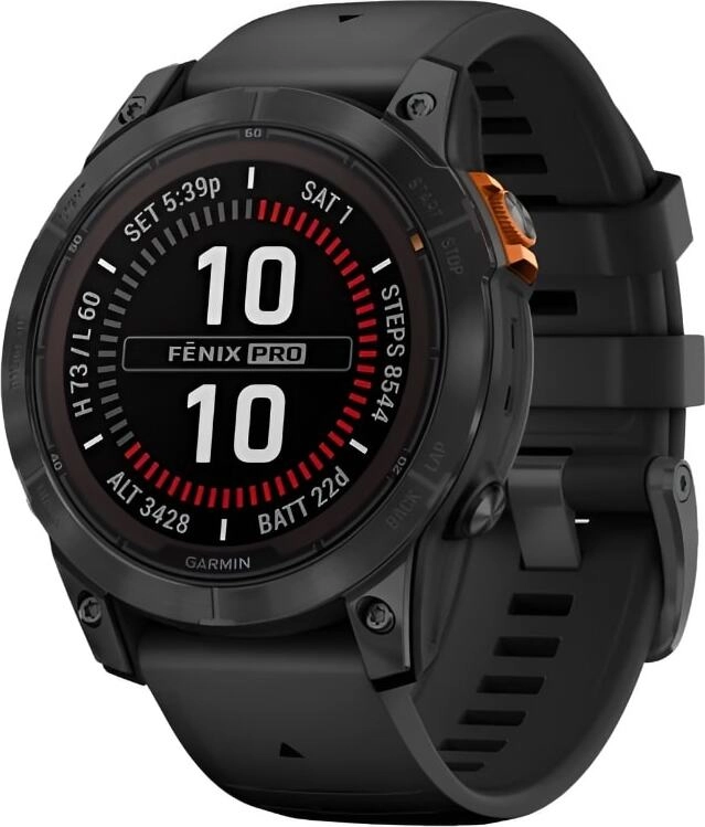 Смарт-часы Garmin Fenix 7 Pro Solar Edition - 47 mm, Серый с черным ремешком