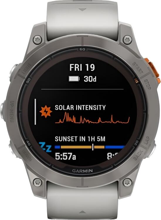 Смарт-часы Garmin Fenix 7 Pro Sapphire Solar - 47 mm, Титановый серый, серо-оранжевый ремешок