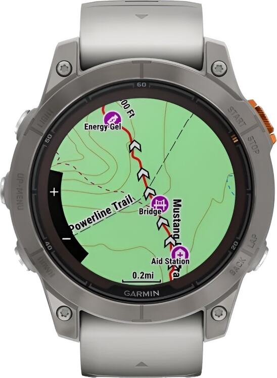 Смарт-часы Garmin Fenix 7 Pro Sapphire Solar - 47 mm, Титановый серый, серо-оранжевый ремешок