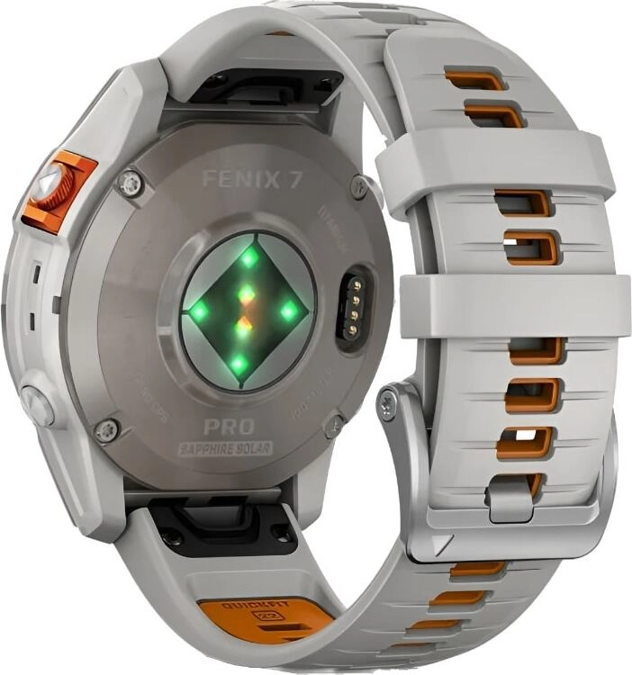 Смарт-часы Garmin Fenix 7X Pro Sapphire Solar Edition - 51 mm, Титановый серый, серо-оранжевый ремешок