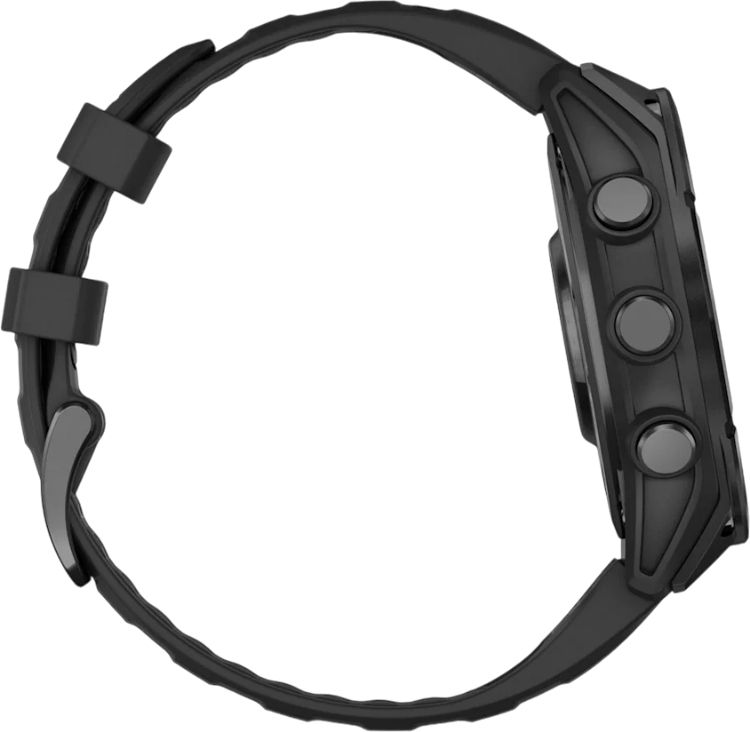 Смарт-часы Garmin Fenix 8 Amoled - 47 mm Sapphire, Серый, черный силиконовый ремешок
