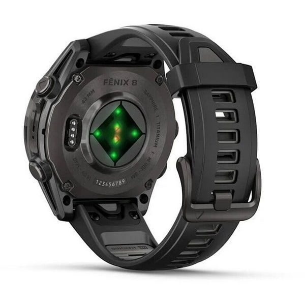 Смарт-часы Garmin Fenix 8 Amoled - 43 mm, Угольно-серый с DLC-покрытием, пепельно-серый силиконовый ремешок