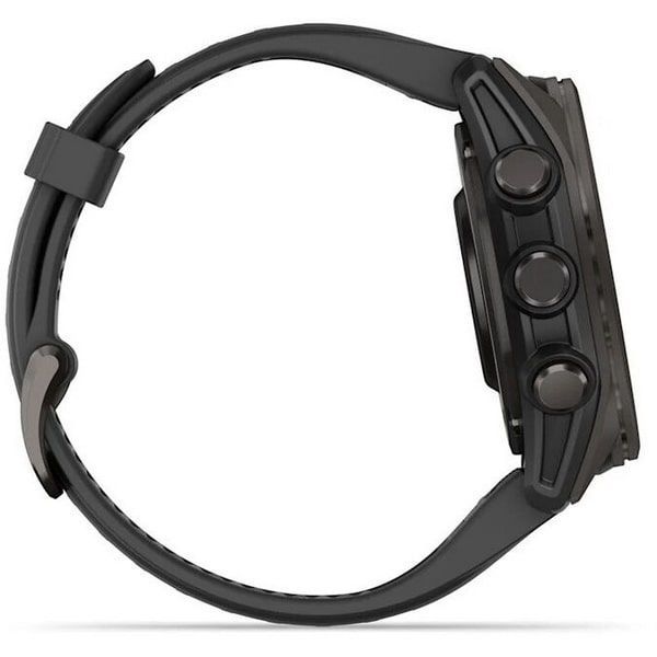 Смарт-часы Garmin Fenix 8 Amoled - 43 mm, Угольно-серый с DLC-покрытием, пепельно-серый силиконовый ремешок