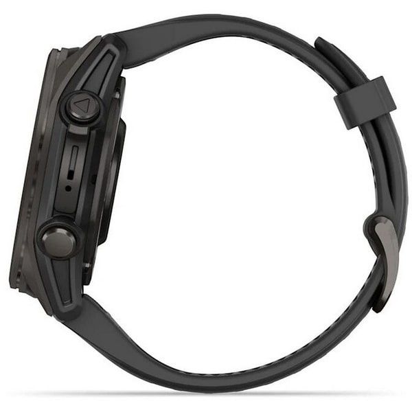 Смарт-часы Garmin Fenix 8 Amoled - 43 mm, Угольно-серый с DLC-покрытием, пепельно-серый силиконовый ремешок