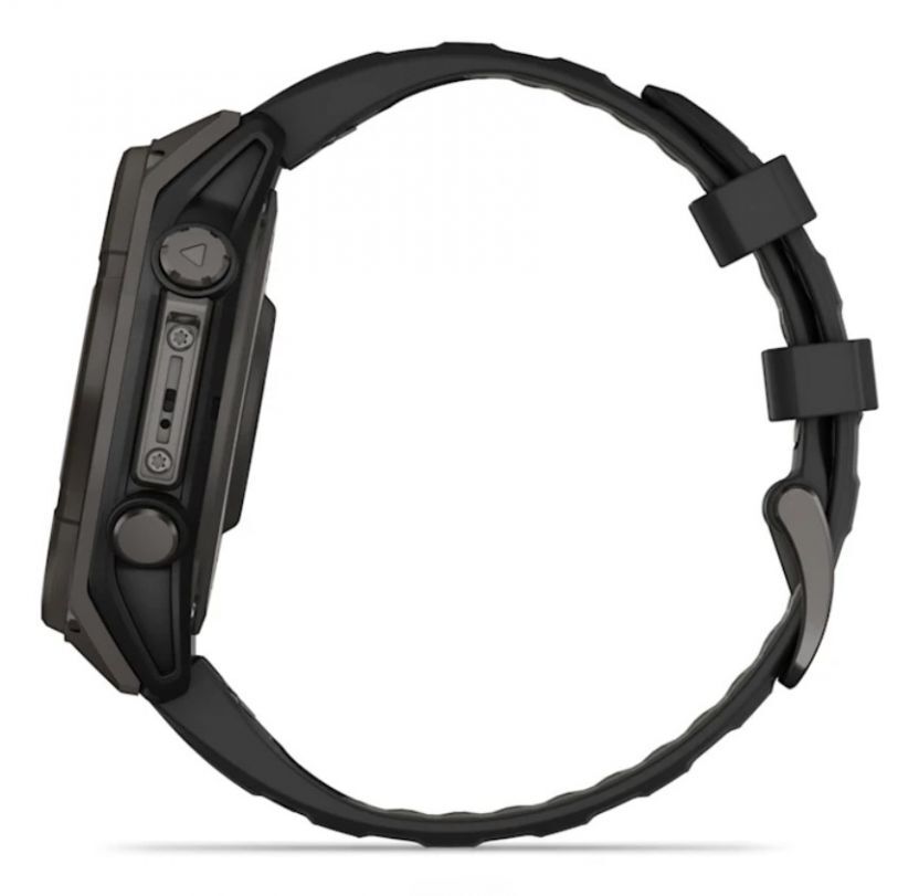 Смарт-часы Garmin Fenix 8 Solar Sapphire - 47 mm, Титановый, угольно-серый безель с DLC-покрытием, черный ремешок