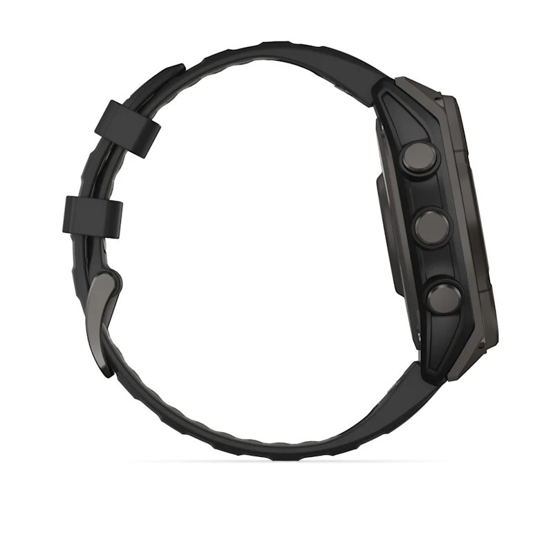Смарт-часы Garmin Fenix 8 Solar Sapphire - 47 mm, Титановый, угольно-серый безель с DLC-покрытием, черный ремешок