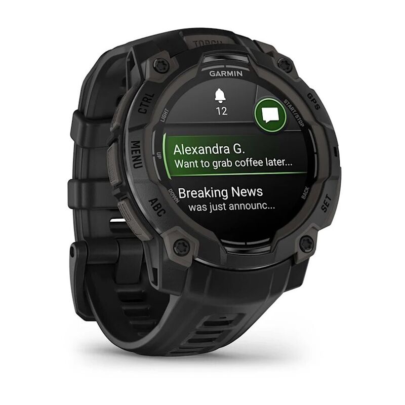 Смарт-часы Garmin Instinct 3 - 45 mm, Amoled, Черный, угольно-черный ремешок