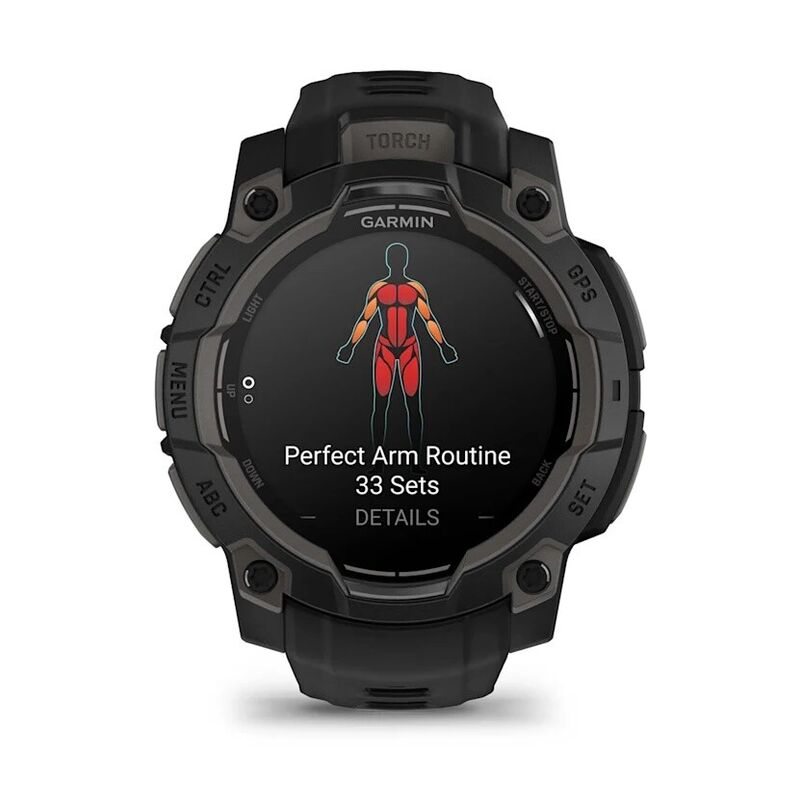Смарт-часы Garmin Instinct 3 - 45 mm, Amoled, Черный, угольно-черный ремешок
