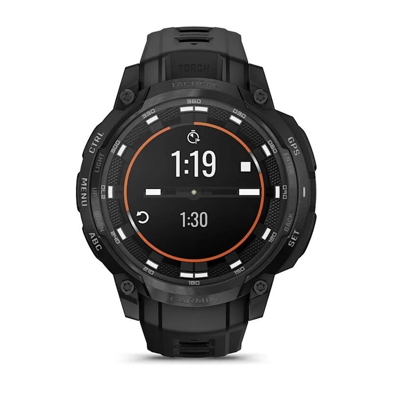 Смарт-часы Garmin Instinct Crossover Amoled Tactical Edition - 46 mm, Черный, черный силиконовый ремешок