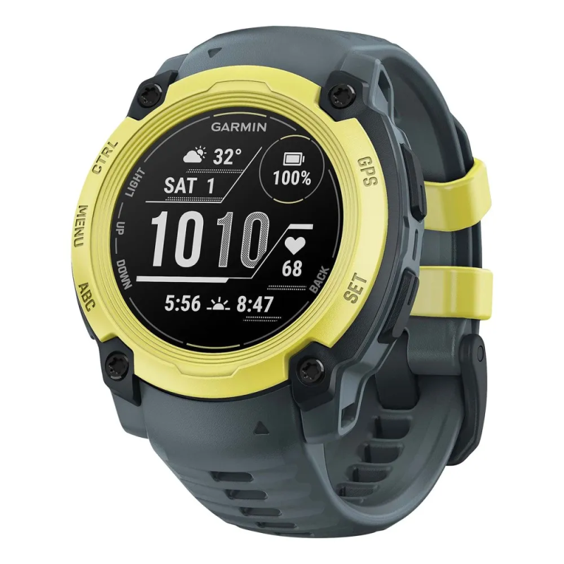 Смарт-часы Garmin Instinct E - 40 mm, Лаймовый, серо-синий силиконовый ремешок