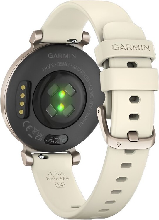 Смарт-часы Garmin Lily 2 - 35 mm, безель цвета кремовое золото, силиконовый ремешок цвета кокоса