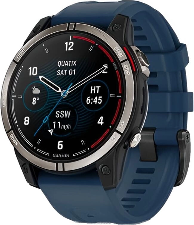 Смарт-часы Garmin Quatix 7 Pro - 47 mm, Титановый, темно-синий ремешок