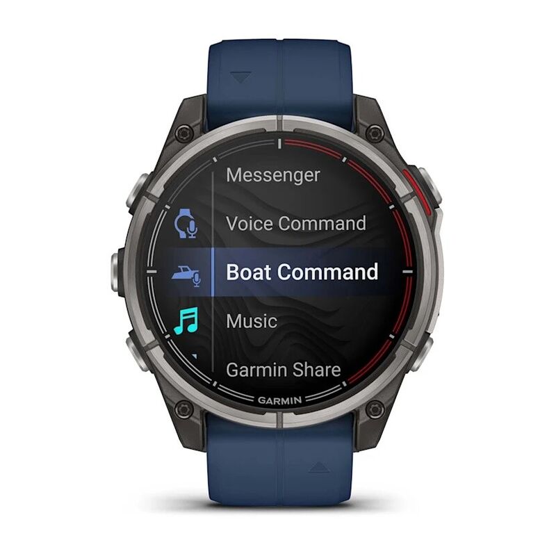 Смарт-часы Garmin Quatix 8 - 51 mm, Amoled, Sapphire, Титановый, синий силиконовый ремешок