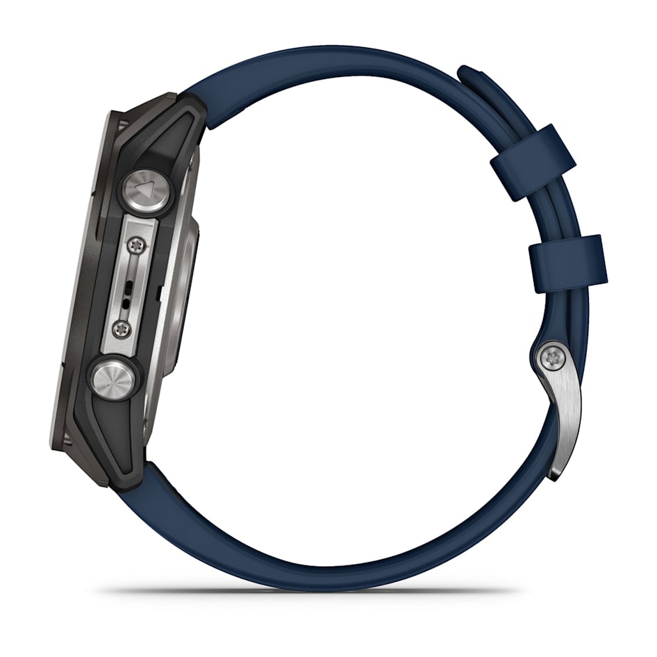 Смарт-часы Garmin Quatix 8 - 47 mm, Amoled, Sapphire, Титановый, синий силиконовый ремешок