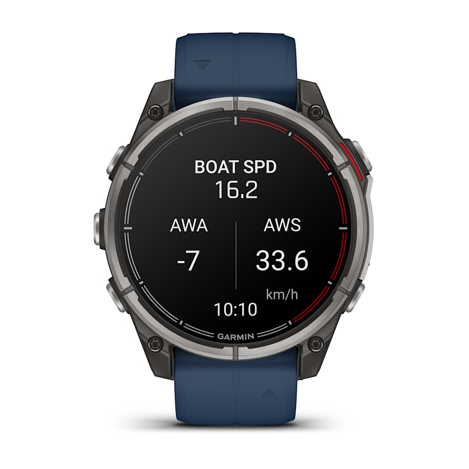 Смарт-часы Garmin Quatix 8 - 47 mm, Amoled, Sapphire, Титановый, синий силиконовый ремешок