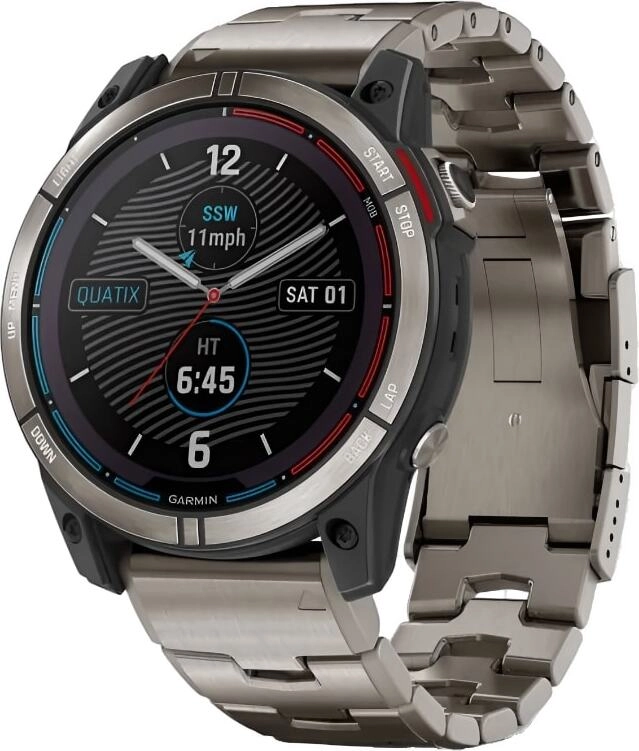 Смарт-часы Garmin Quatix 7X Sapphire Solar Edition - 51 mm, Титановый, серебристый титановый браслет
