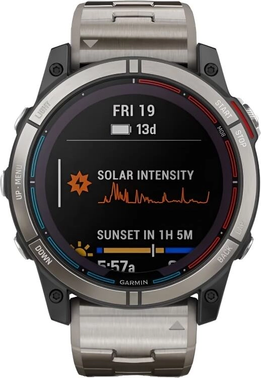 Смарт-часы Garmin Quatix 7X Sapphire Solar Edition - 51 mm, Титановый, серебристый титановый браслет