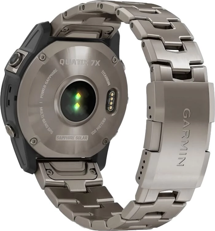 Смарт-часы Garmin Quatix 7X Sapphire Solar Edition - 51 mm, Титановый, серебристый титановый браслет