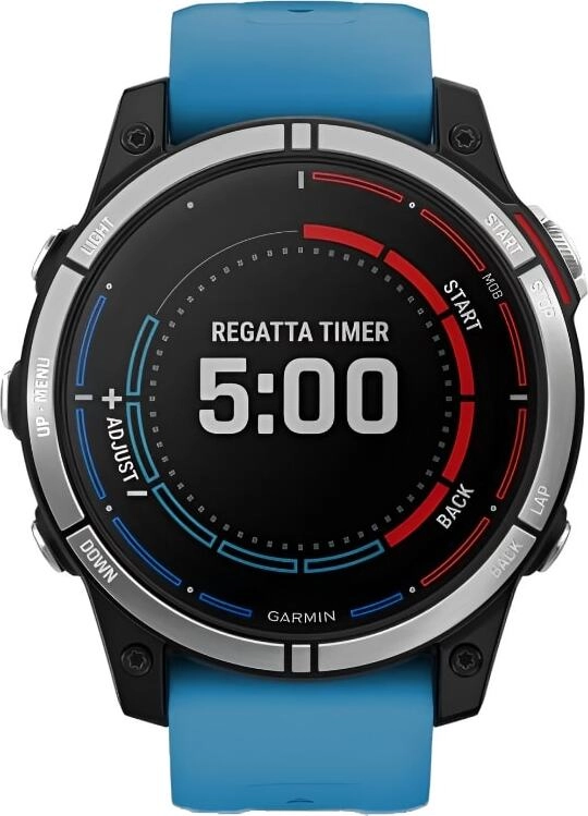 Смарт-часы Garmin Quatix 7 Standard Edition - 47 mm, Черный, синий силиконовый ремешок