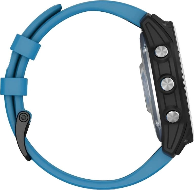 Смарт-часы Garmin Quatix 7 Standard Edition - 47 mm, Черный, синий силиконовый ремешок