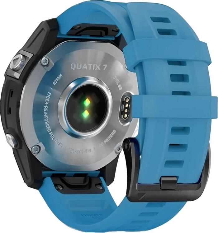 Смарт-часы Garmin Quatix 7 Standard Edition - 47 mm, Черный, синий силиконовый ремешок