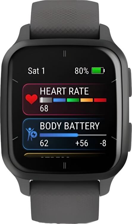 Смарт-часы Garmin Venu SQ 2 - 40 mm, Серый, серый алюминиевый безель, серый ремешок