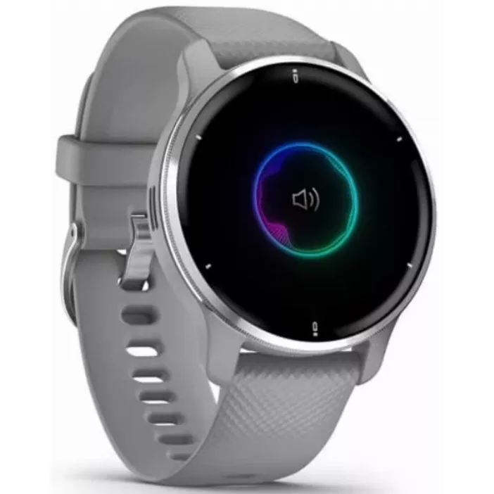 Смарт-часы Garmin Venu 2 Plus - 43 mm, Серый, серебристый безель, силиконовый ремешок