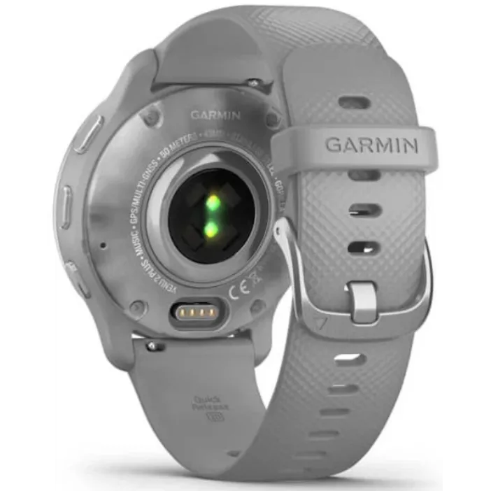 Смарт-часы Garmin Venu 2 Plus - 43 mm, Серый, серебристый безель, силиконовый ремешок
