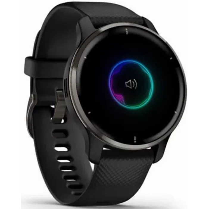 Смарт-часы Garmin Venu 2 Plus - 43 mm, Черный, серый безель, черный силиконовый ремешок