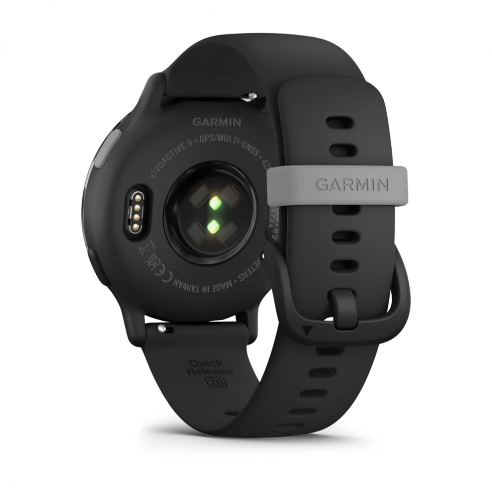 Смарт-часы Garmin Vivoactive 5 - 42 mm, Черный, серый безель, серый силиконовый ремешок