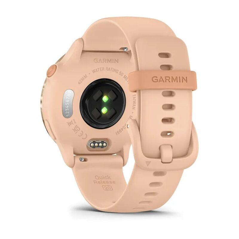 Смарт-часы Garmin Vivoactive 6 - 42 mm, Нежно-розовый, нежно-розовый силиконовый ремешок