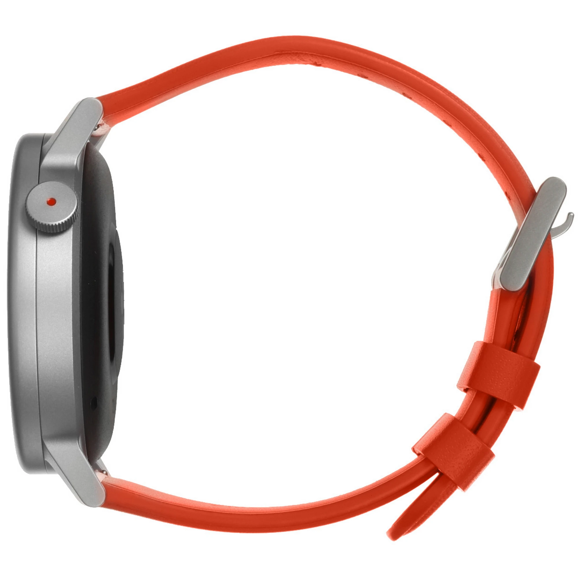 Смарт-часы CMF by Nothing Watch Pro 2 - изогнутый пепельно-серый безель, оранжевый кожаный ремешок