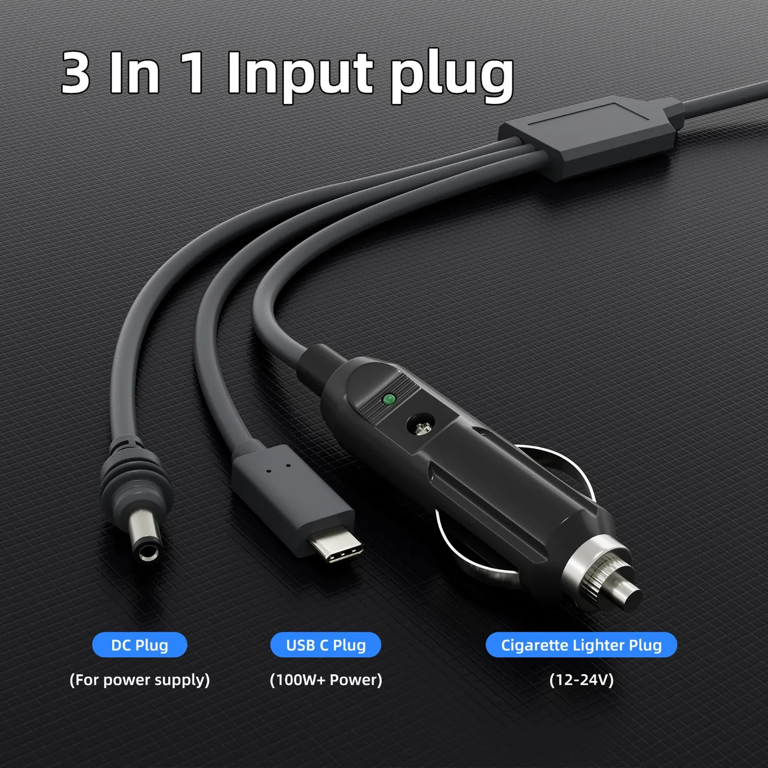 Адаптер 3 in 1 (прикуриватель, USB-C, DC) для Starlink Mini 10 метров