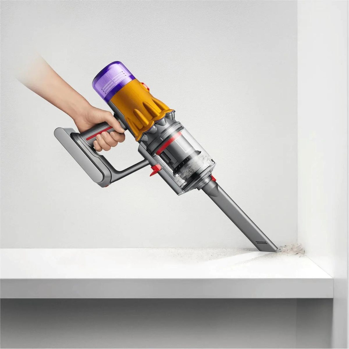 Вертикальный пылесос Dyson V12 Detect Slim Absolute (SV46), 545Вт, желтый/никель