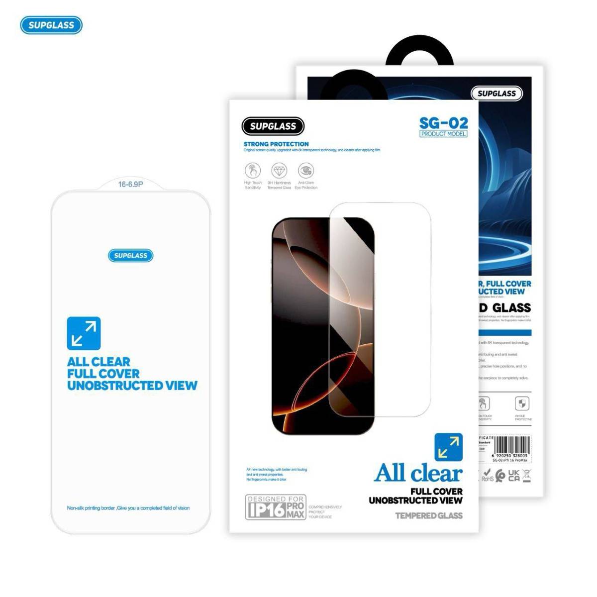 Защитное стекло Supglass SG-02 iPhone 13 / 13 Pro / 14 / 16E (6.1")