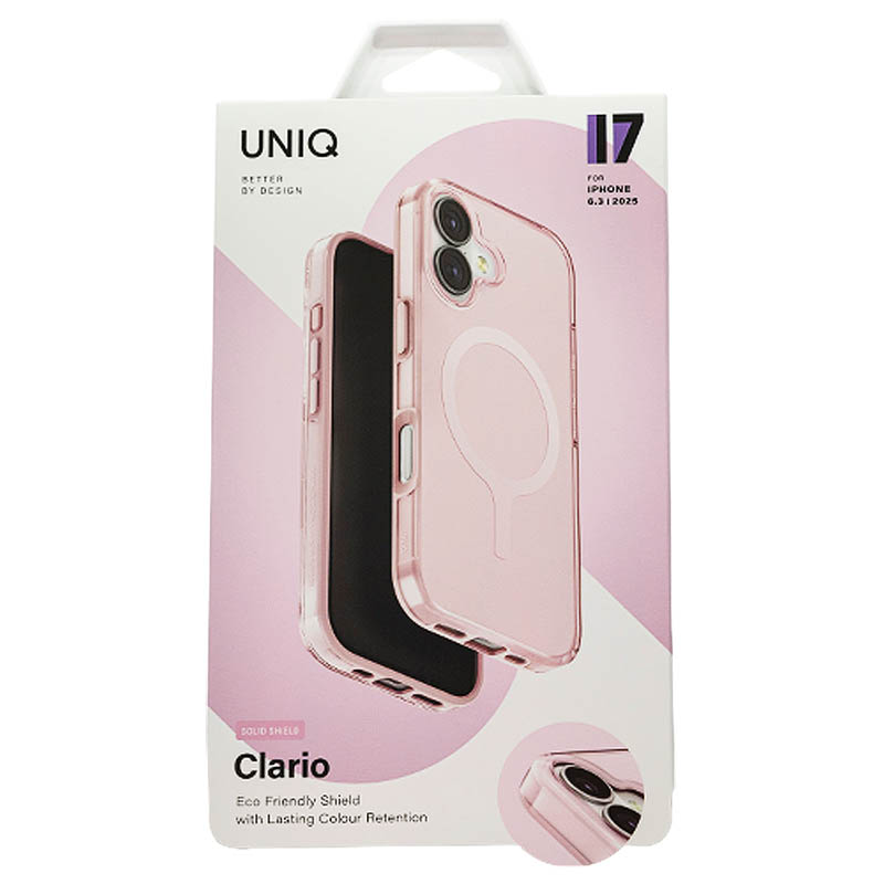 Чехол Uniq для iPhone 17 Clario (MagSafe), Розовый