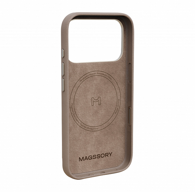 Чехол Magssory Eco-Leather Case для iPhone 17 Pro Max с MagSafe, Латте