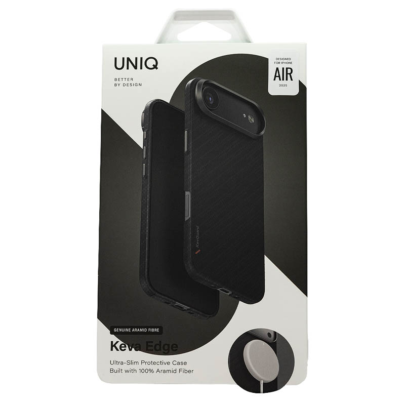 Чехол Uniq для iPhone 17 Air KEVA EDGE Full Kevlar (MagSafe), Черный