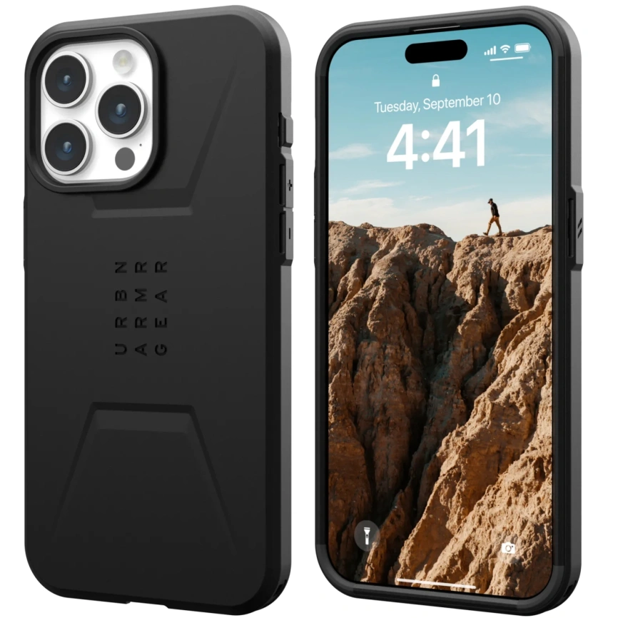 Чехол UAG с поддержкой MagSafe Civilian для iPhone 15 Pro Max, цвет Черный